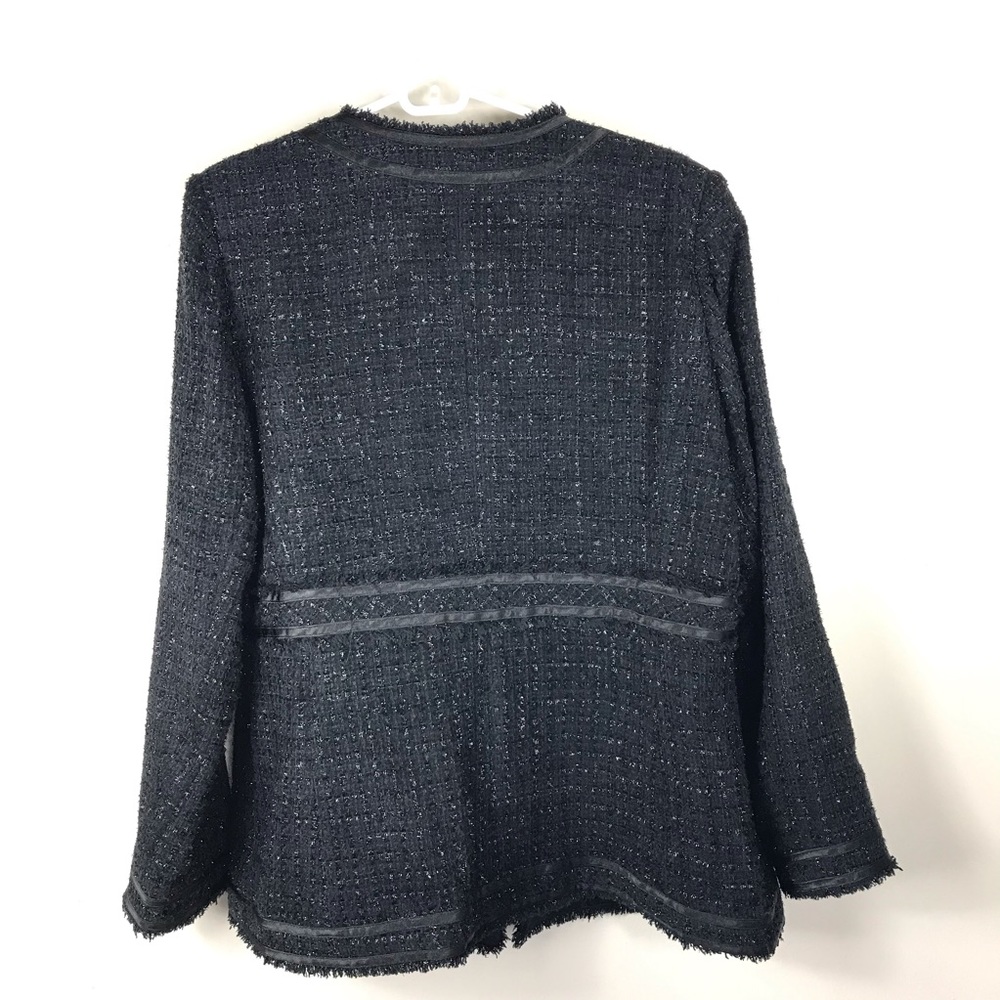 Sigrid Olsen Black Tweed Jacket Size: 14 - image 2